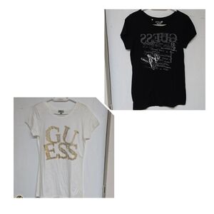 2 Guess Tshirts Black And White XL Fits Large